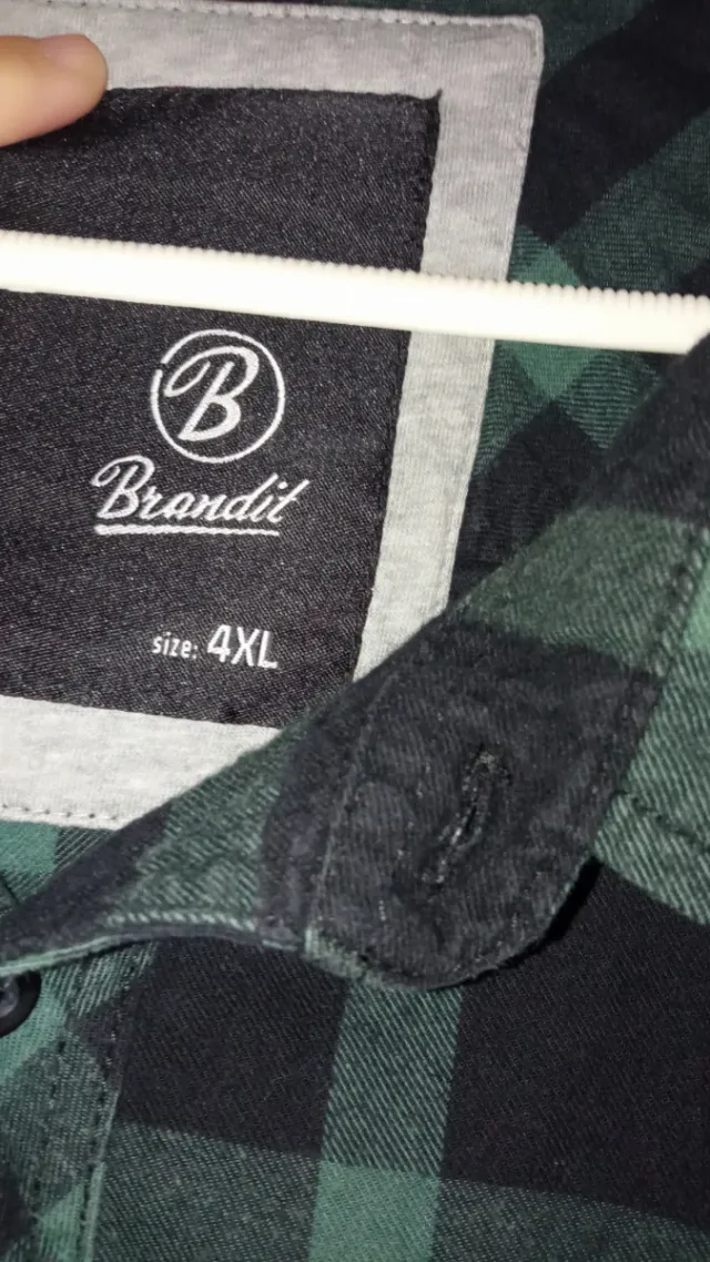 Camisa cuadros Brandit verde y negra