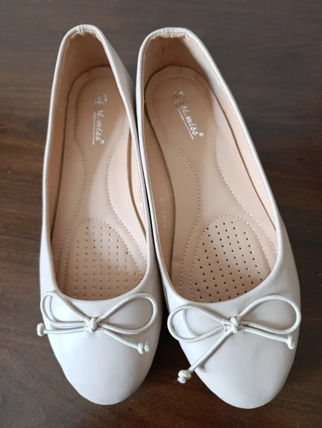 Ballerine similpelle rosa pastello n.39