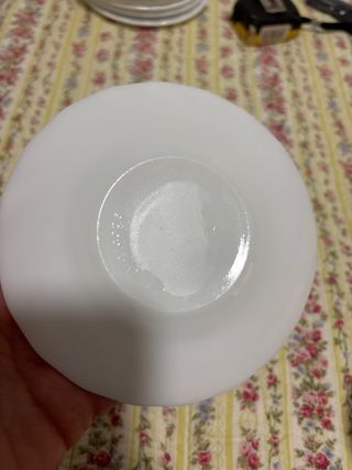 Juego de 8 tazas de porcelana blanca
