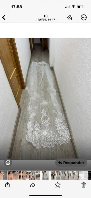 Velo de novia con encaje