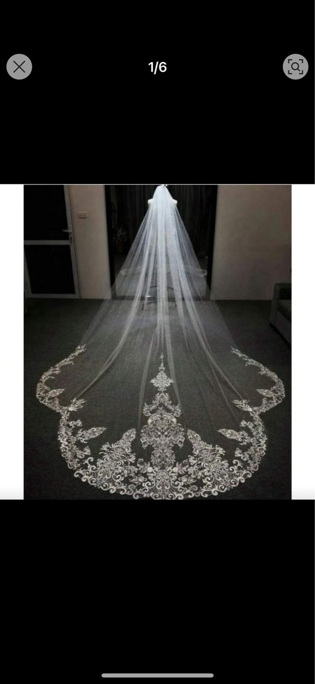 Velo de novia con encaje