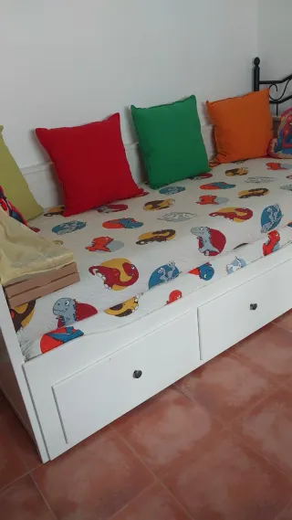 Sofá Cama Blanco 80cm (Abierto 1.60m)