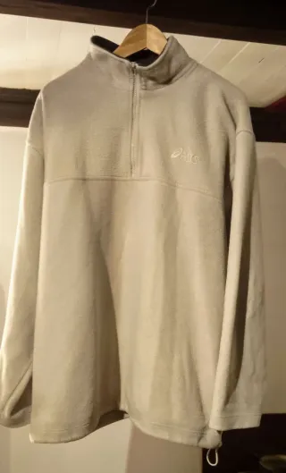 Jersey Asics Hombre Beige Media Cremallera