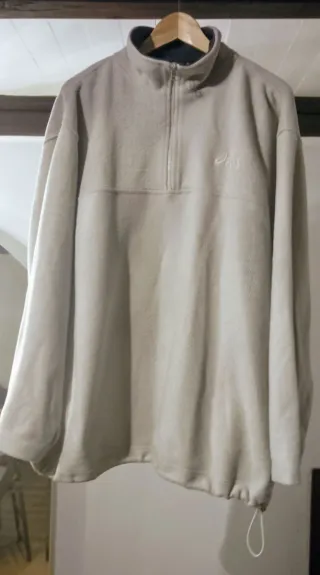 Jersey Asics Hombre Beige Media Cremallera