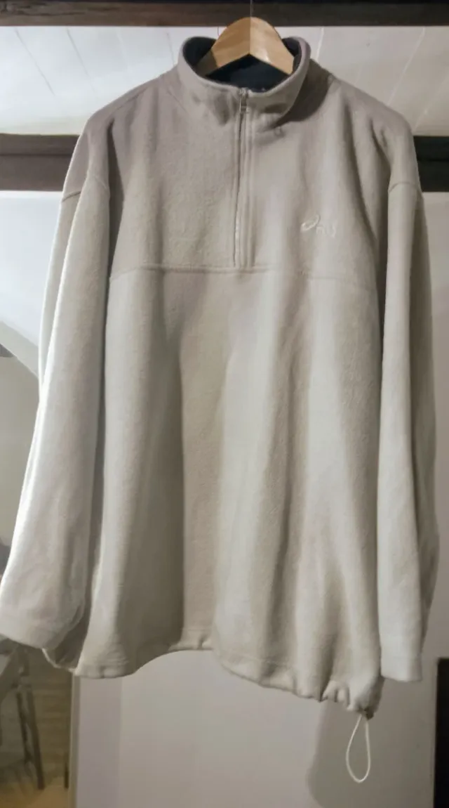 Jersey Asics Hombre Beige Media Cremallera