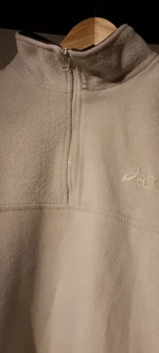 Jersey Asics Hombre Beige Media Cremallera