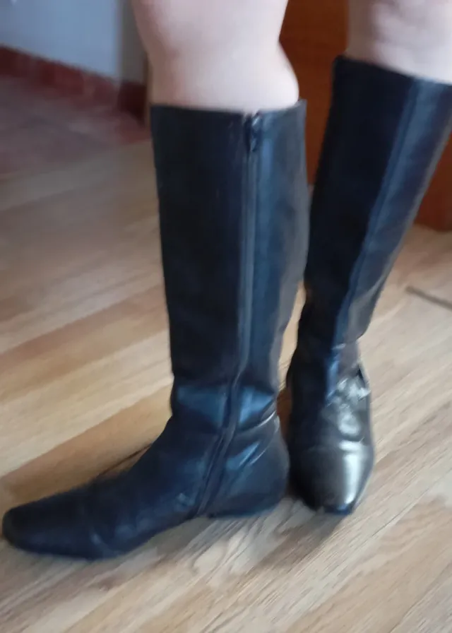 Stivali vintage marrone in pelle sintetica