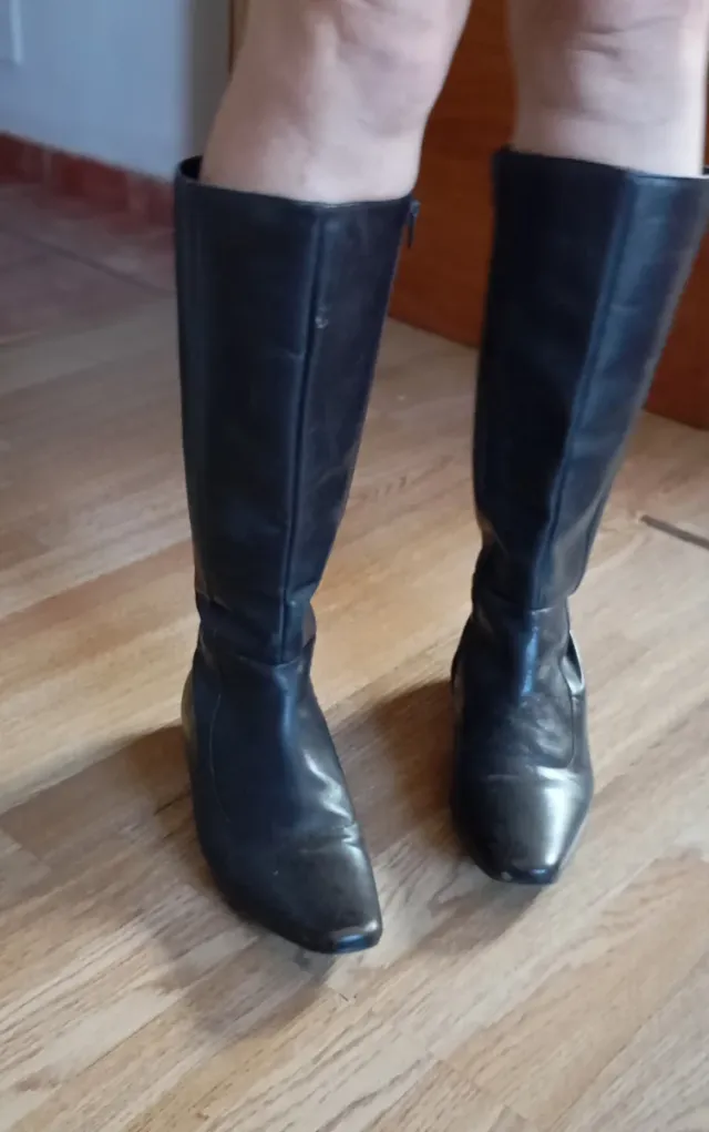 Stivali vintage marrone in pelle sintetica