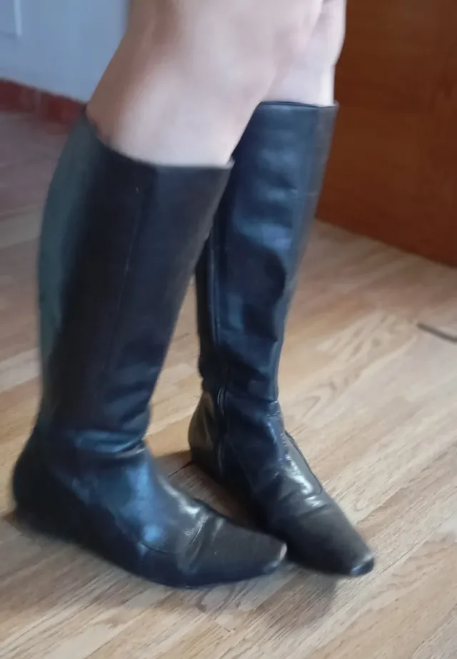 Stivali vintage marrone in pelle sintetica