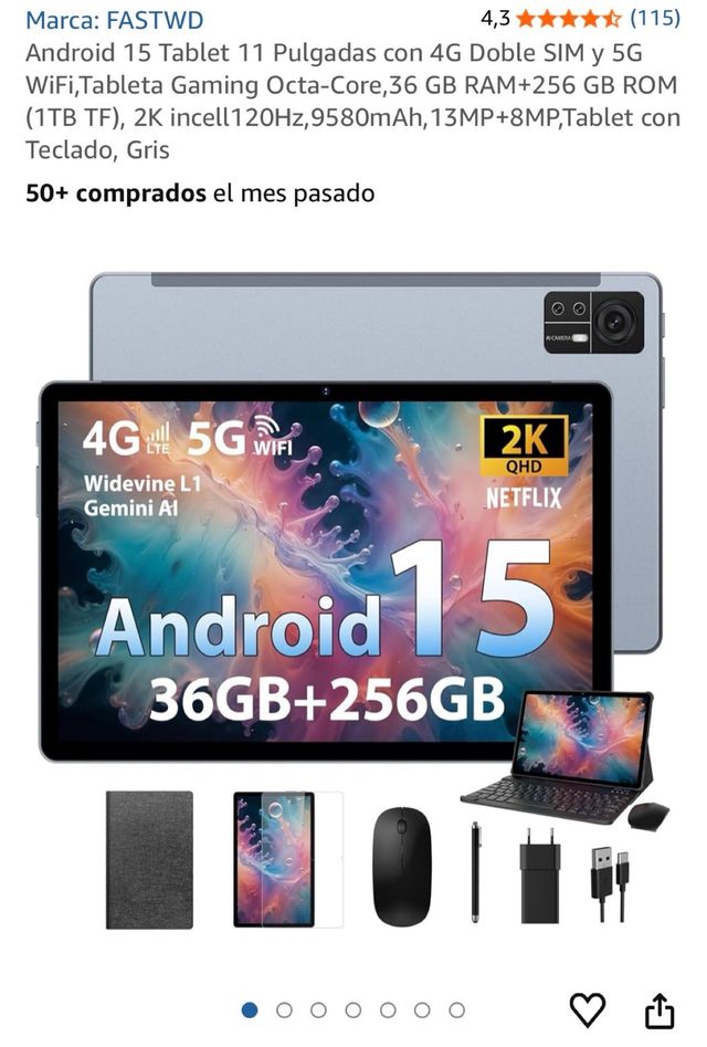 Tablet 11” 2K 36GB+256GB