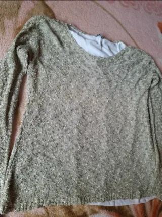 Jersey punto fino verde talla L