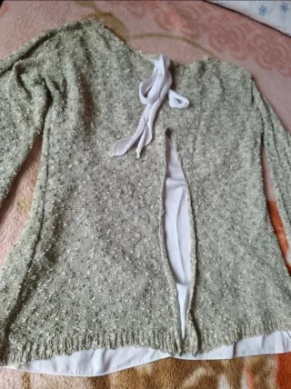 Jersey punto fino verde talla L