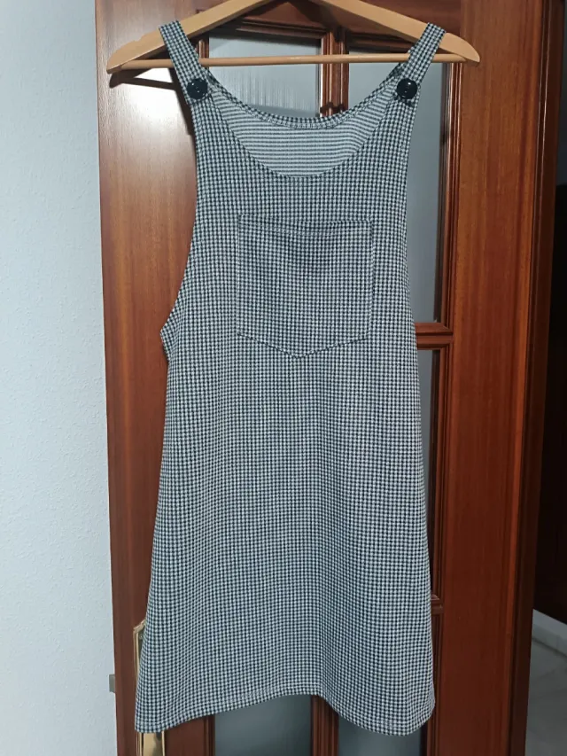 Vestido Pichi Cuadros Blanco y Negro