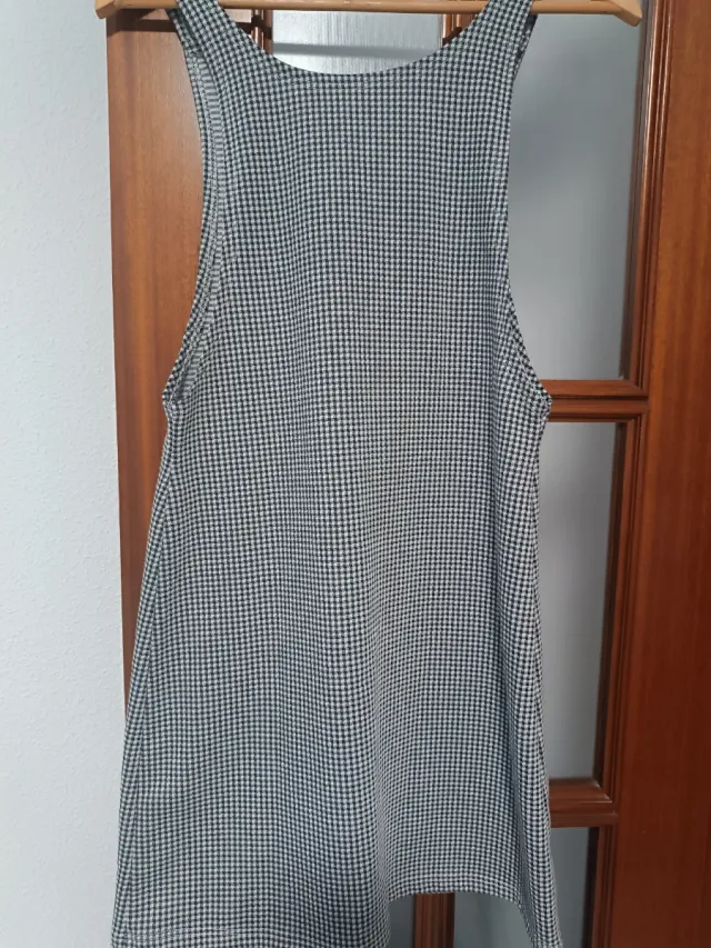 Vestido Pichi Cuadros Blanco y Negro