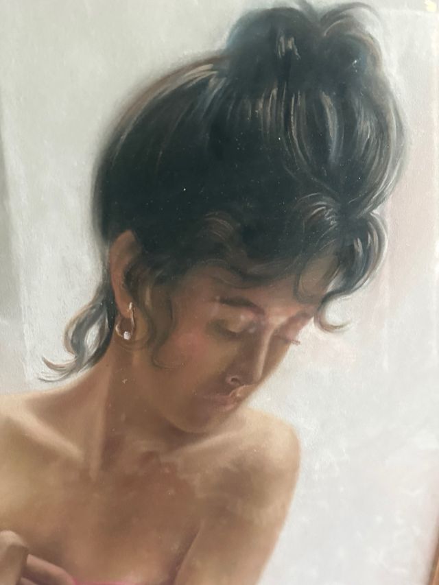 Bellissimo dipinto pastello di una donna anni '80-'90