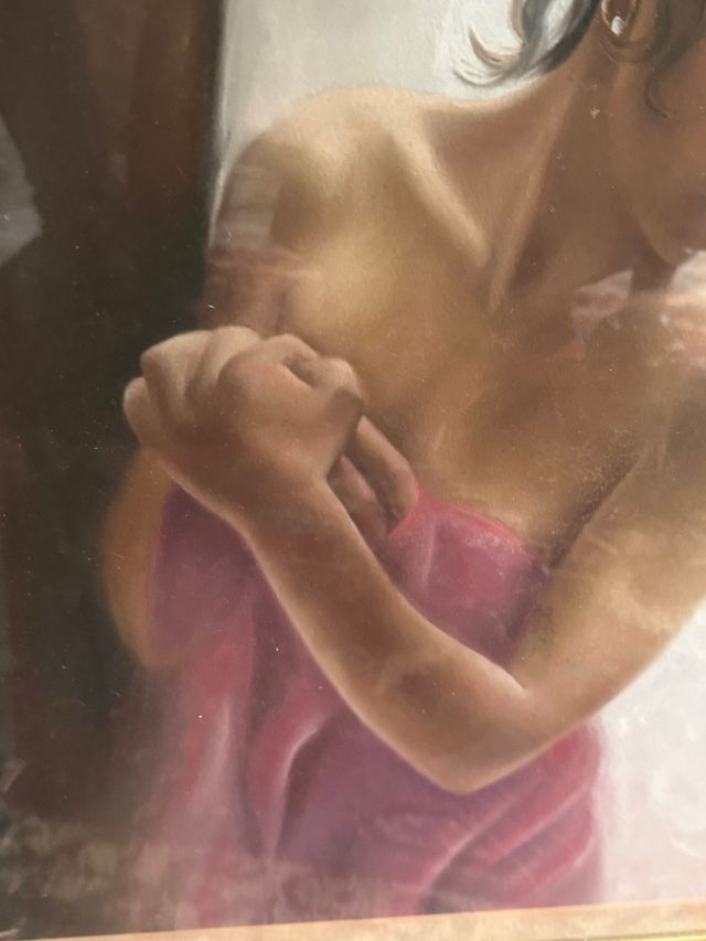 Bellissimo dipinto pastello di una donna anni '80-'90