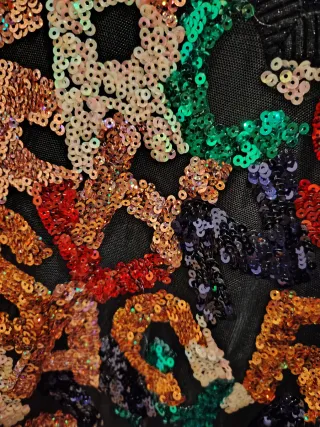 Vestito paillettes corto