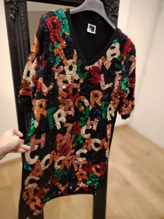 Vestito paillettes corto