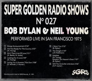 CD Bob Dylan & Neil Young Live San Francisco 1975