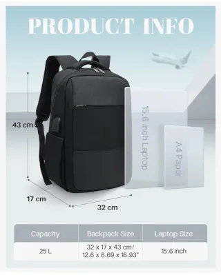 Mochila Portátil Negra