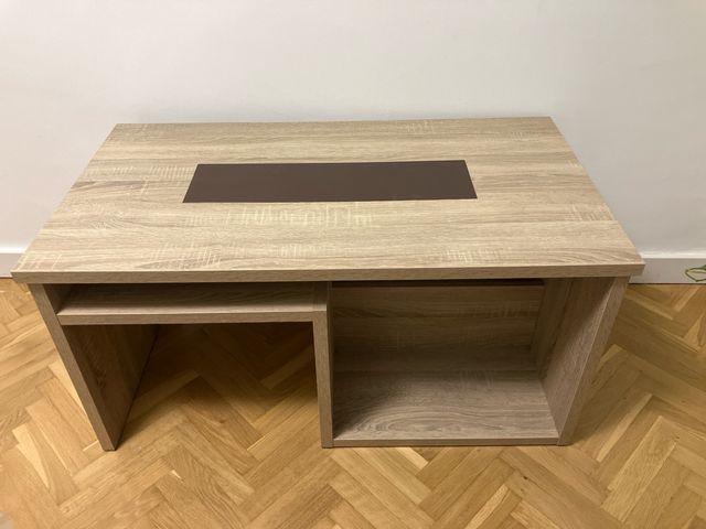 Mesa centro elevable madera y cristal