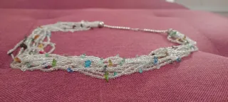 Collana vintage pietrine multicolore