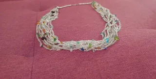 Collana vintage pietrine multicolore
