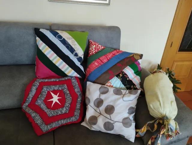 5 Cojines decorativos patchwork