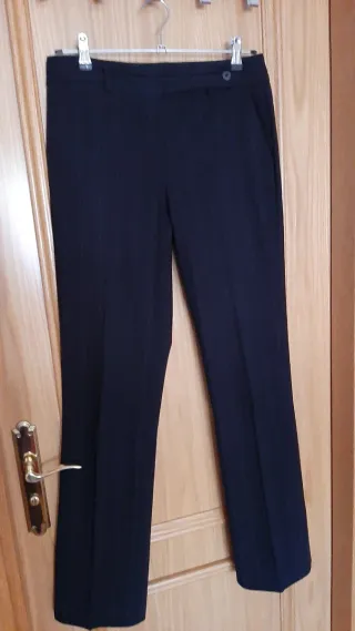 Traje negro 2 piezas con raya