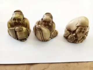 Set 3 Netsuke Giapponesi Antichi