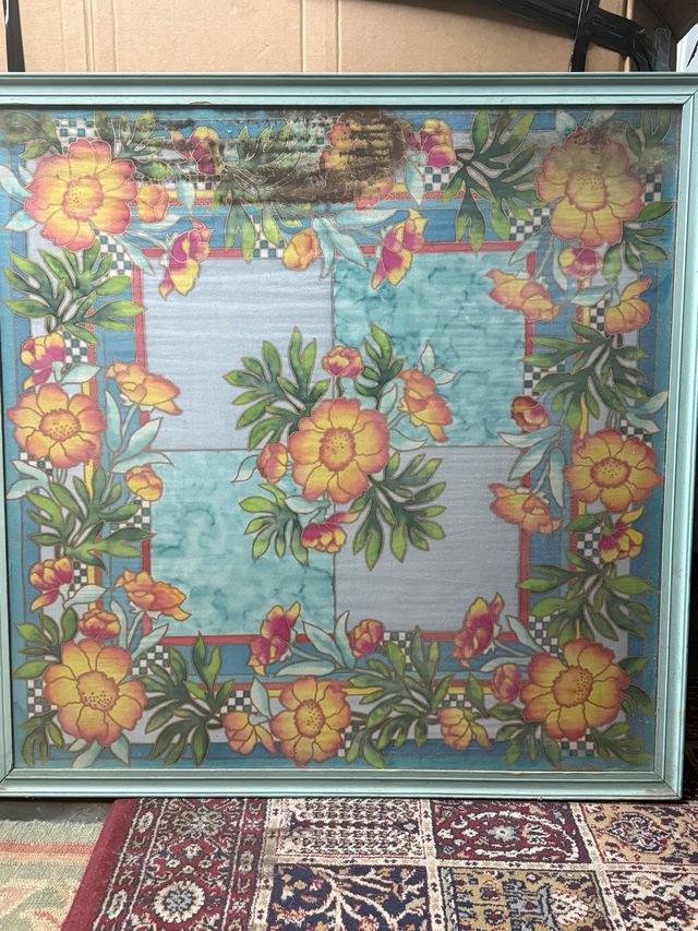 Cuadro pañuelo seda pintado a mano