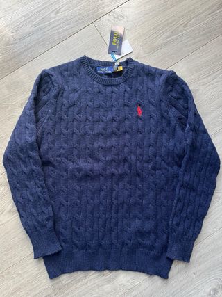 Jersey Polo Ralph Lauren Azul Marino Trenzado