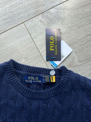 Jersey Polo Ralph Lauren Azul Marino Trenzado