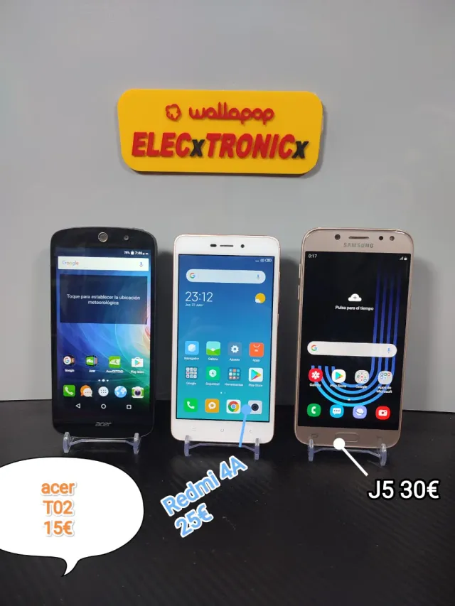 Samsung J5, Xiaomi Redmi 4A y acer T02