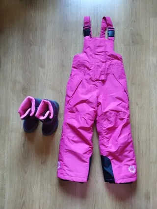 Lote Ropa Nieve Mono y Botas Niña 3-5 años