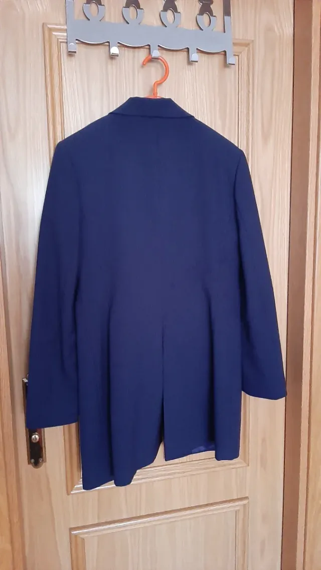 Traje pantalón azul raya mujer