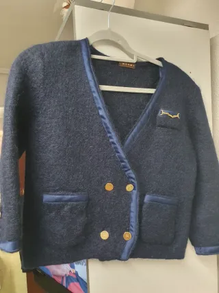 Chaqueta lana pura GARDY azul y oro