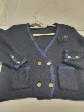 Chaqueta lana pura GARDY azul y oro