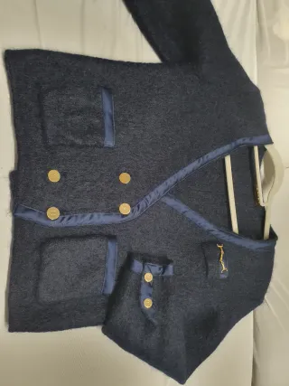 Chaqueta lana pura GARDY azul y oro