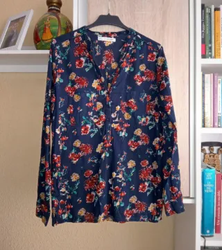 (M) Blusa floral manga larga de Sfera