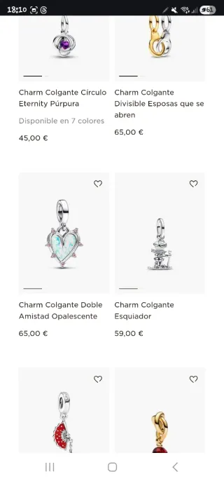 Pulsera Pandora con charms y embalaje original