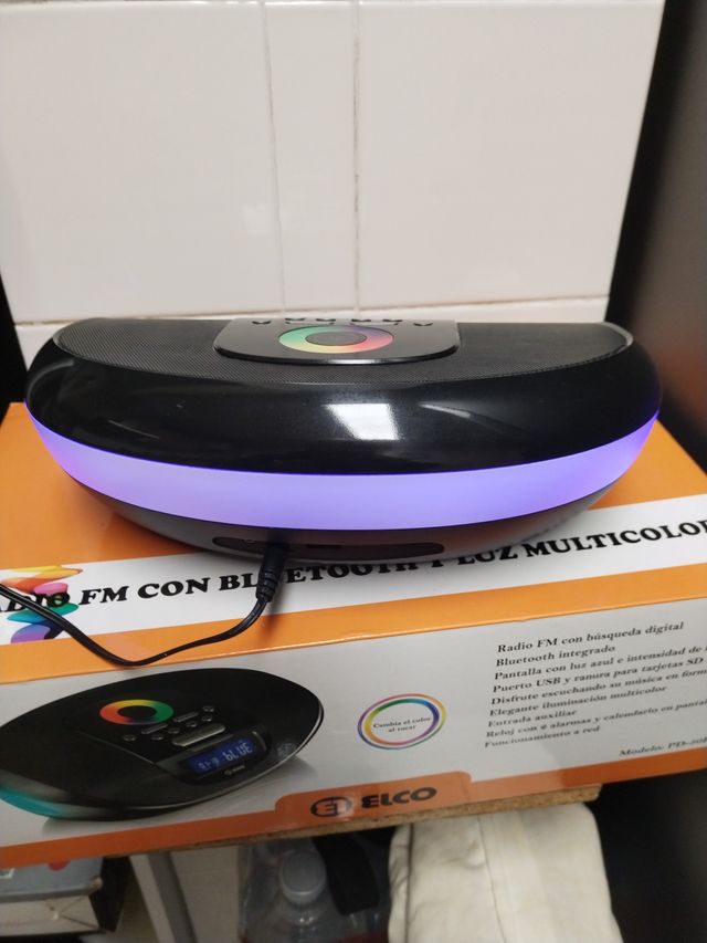 Radio Bluetooth Elco con Luz LED Multicolor