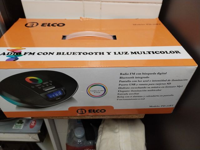 Radio Bluetooth Elco con Luz LED Multicolor
