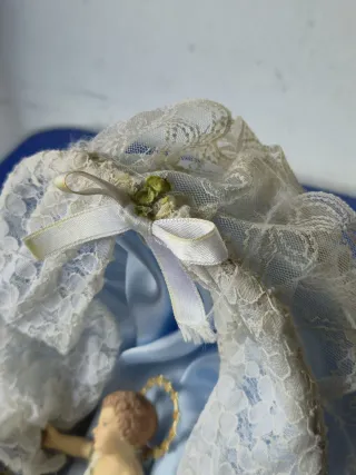 Culla vintage Gesù Bambino con pizzo