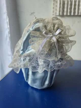 Culla vintage Gesù Bambino con pizzo