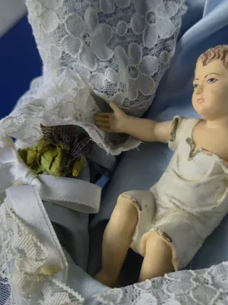 Culla vintage Gesù Bambino con pizzo