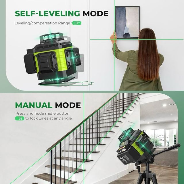 Nivel Láser 360° Verde 16 Líneas