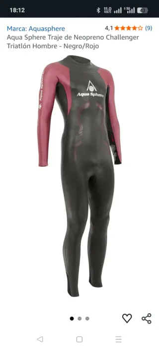 Neopreno Hombre, AquaSphere Challenger Talla M.