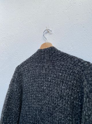 Cárdigan Sfera Punto Grueso Gris Jaspeado