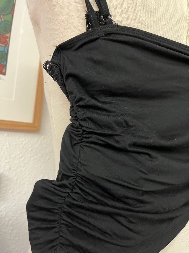 Top tirantes encaje negro talla XS